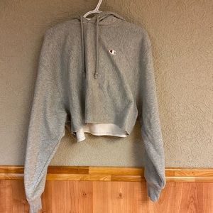 Champion cropped grey hoodie